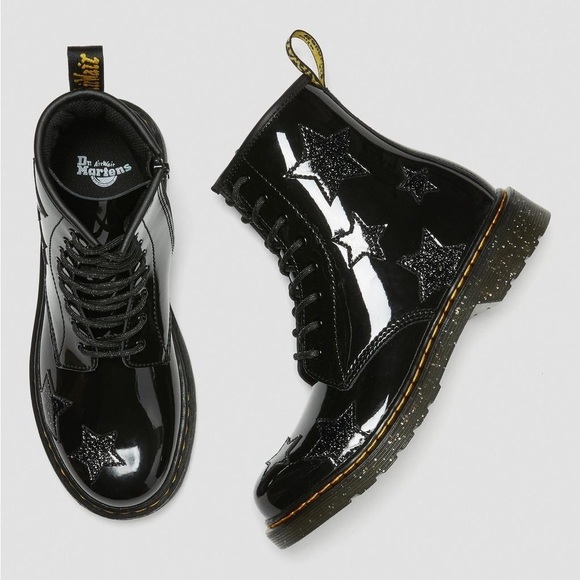 NWT DR MARTENS 1460 Glitter Star Patent Lace Upboots! - Picture 1 of 15